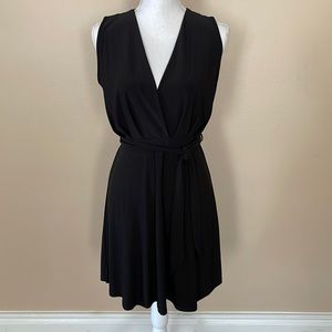 New Black Criss Cross Neckline Dress